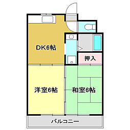 雷門ビル 2DKの間取図画像