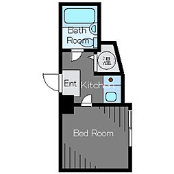 ライオンズプラザ芝公園 6階1Kの間取り