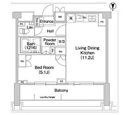 COMFORIA駒場 1LDKの間取図画像