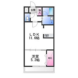 フジパレストゥインクル 1LDKの間取図画像