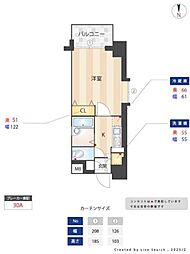 プレール高円寺 1Kの間取図画像