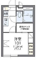 レオパレスイーリス 1Kの間取図画像