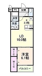 JR片町線(学研都市線) 藤阪駅 徒歩4分の賃貸アパート 3階1LDKの間取り