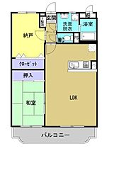 市営大野団地 2LDKの間取図画像