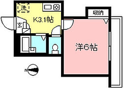 サクラコート 1Kの間取図画像