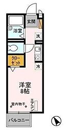 レグルス 2階ワンルームの間取り