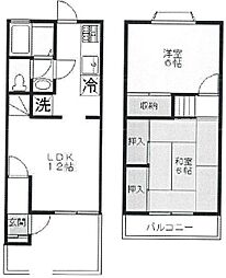 メゾネットベル 1階2LDKの間取り