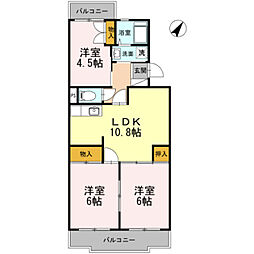 コンフォート鵠沼1 3LDKの間取図画像