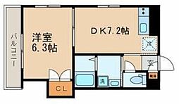 ロイヤルテラス橘亀戸 4階1DKの間取り