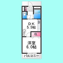 メゾンドールトキワ 3階1DKの間取り