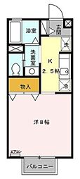 クライン・イル 1Kの間取図画像