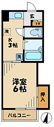 キャビン・23 1Kの間取図画像