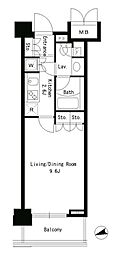 パークアクシス文京ステージ 1Kの間取図画像