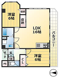 サンパレス21御影山手 2LDKの間取図画像