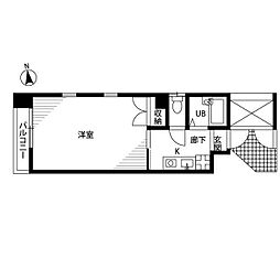 東急目黒線 大岡山駅 徒歩3分の賃貸マンション 1階1Kの間取り