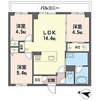 シャーメゾングラン西京極 0203 ｜ 京都府京都市右京区西京極郡醍醐田町6-之一部、西京極徳大寺団子田町75番3（賃貸マンション3LDK・2階・64.05㎡） その2