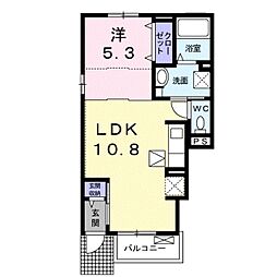 ルシエル　アン 1階1LDKの間取り