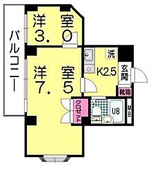 レジデンス坂本 2Kの間取図画像