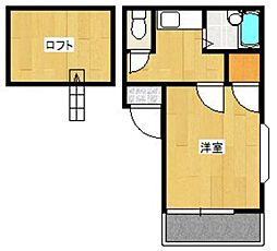 くじら館 1Kの間取図画像