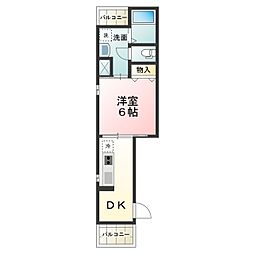 アルモニー大浜 1Kの間取図画像