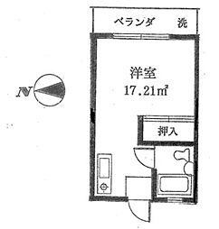 コーポアゼィリア 2階ワンルームの間取り