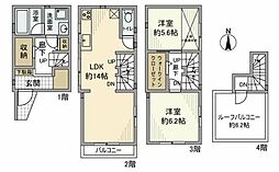 木場戸建 2LDKの間取り