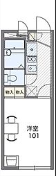 レオパレス雅 1Kの間取図画像