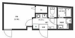 Lotso亀有 1Kの間取図画像