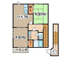 エトワール弐番館 2DKの間取図画像