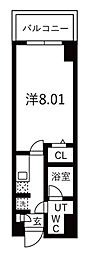 アルファコート蕨3 1Kの間取図画像