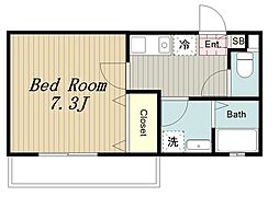 フルセイル宮下本町 1階1Kの間取り
