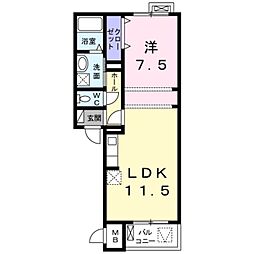 プラザハウス 1LDKの間取図画像
