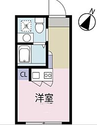 ＨＪ　ＰＬＡＣＥ　ＮＩＳＨＩＨＡＲＡ 2階ワンルームの間取り