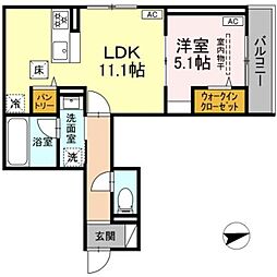 D Paina Egawa I 1LDKの間取図画像