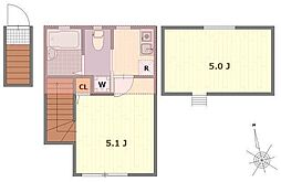 ルナプレーナ永福町 2階1Kの間取り