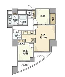 ドリームタワーキュアレジデンス 2LDKの間取図画像