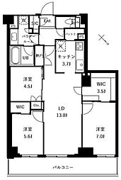 ザ・ケンジントン・レジデンスときわ台 5階3LDKの間取り