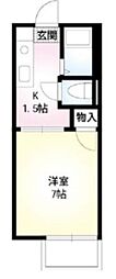 やまゆり 1Kの間取図画像