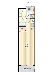 JR山手線 目黒駅 徒歩18分の賃貸マンション 4階ワンルームの間取り