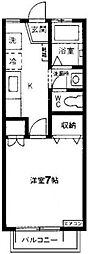 BMT 1 1階1Kの間取り