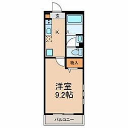 セラ ファースト 1階1Kの間取り