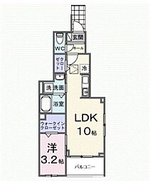 ヒカルサ狭山広瀬台サウス 1LDKの間取図画像