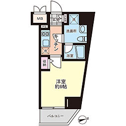 コンシェリア品川中延 1Kの間取図画像