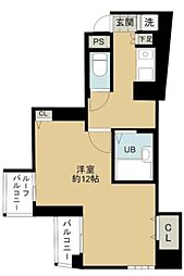 スカイコート目白台 7階1Kの間取り