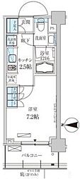 パークアクシス菊川ステーションゲート 1Kの間取図画像