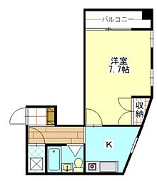 WAKOMECビル 1Kの間取図画像