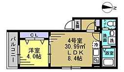 AJ八千代台北 1LDKの間取図画像