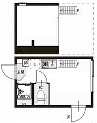 PROPS 2階ワンルームの間取り