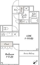 ポラスト代々木上原 1LDKの間取図画像