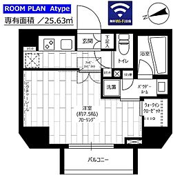 ステージファースト上野松が谷アジールコート 1Kの間取図画像
